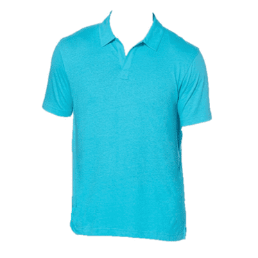 Cubavera Men's Signature No-Button Short Sleeve Polo Shirt, Blue, S