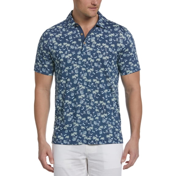 Cubavera Mens Collar Printed Button-Down Shirt