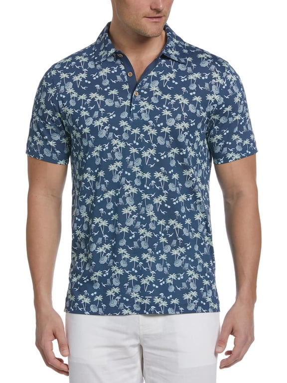 Mens Collar Printed Button-Down Shirt
