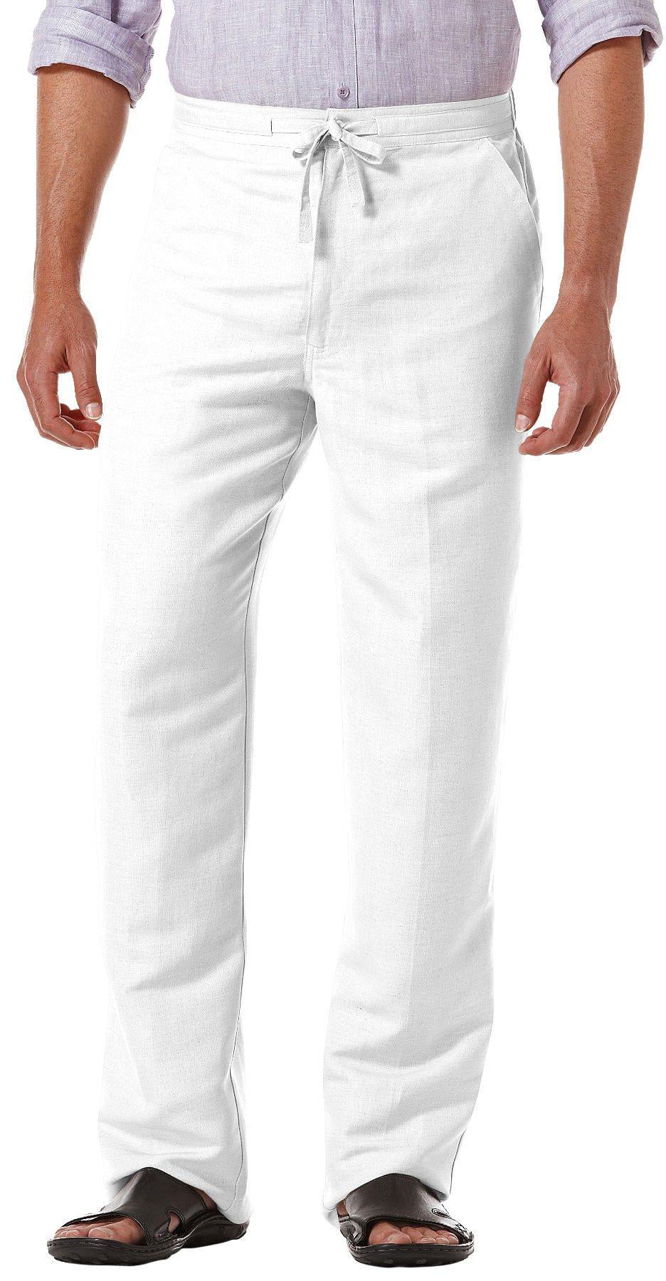 ZHENWEI Mens Cotton Linen Drawstring Pants Elastic Waist Casual Jogger Yoga  Pants - Walmart.com