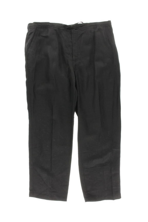 Mens Cubavera Solid Drawstring Elastic Linen Pants