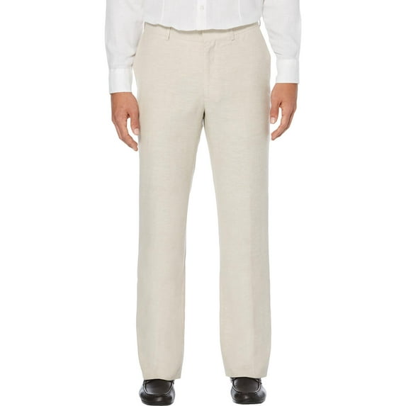 Cubavera Mens Linen Blnd Solid Dress Pants