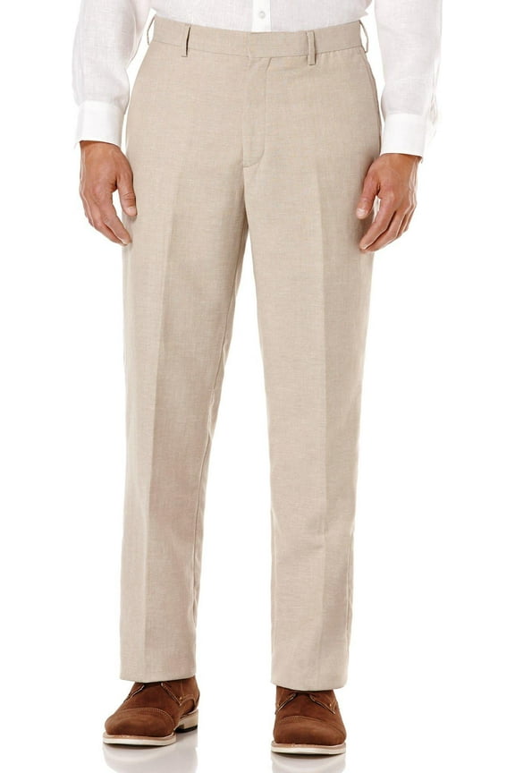Mens Solid Flat Front Pants