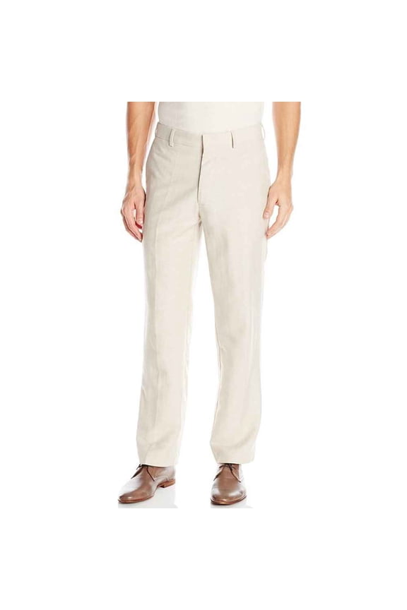 Men's Easy Care Linen Blend Flat Front Pant SIZE:36x30 COLOR:KH