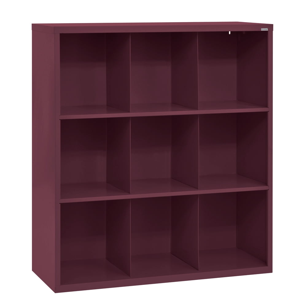 Cubby 46 in. x 52 in. Burgundy 9-Cube Organizer