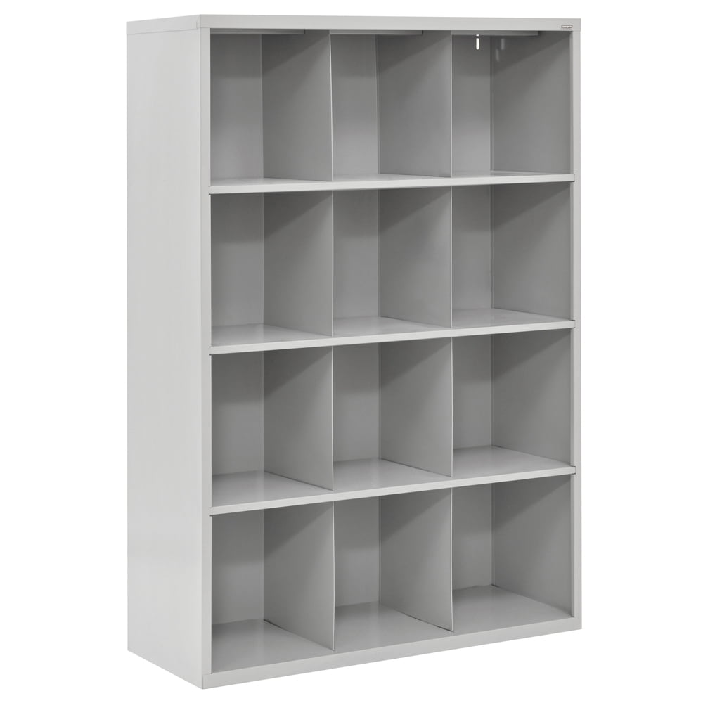 Adjustable Dove Gray Wooden 12-Compartment Storage Organizer