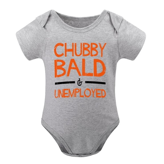 Cubby Bald And Unemployed - Funny Baby Announcement - Cute Infant One-Piece Baby Bodysuit Gray-style-1 9months