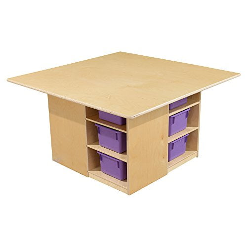 Wood Designs 85009PP Cubby Table with 12 Purple Trays