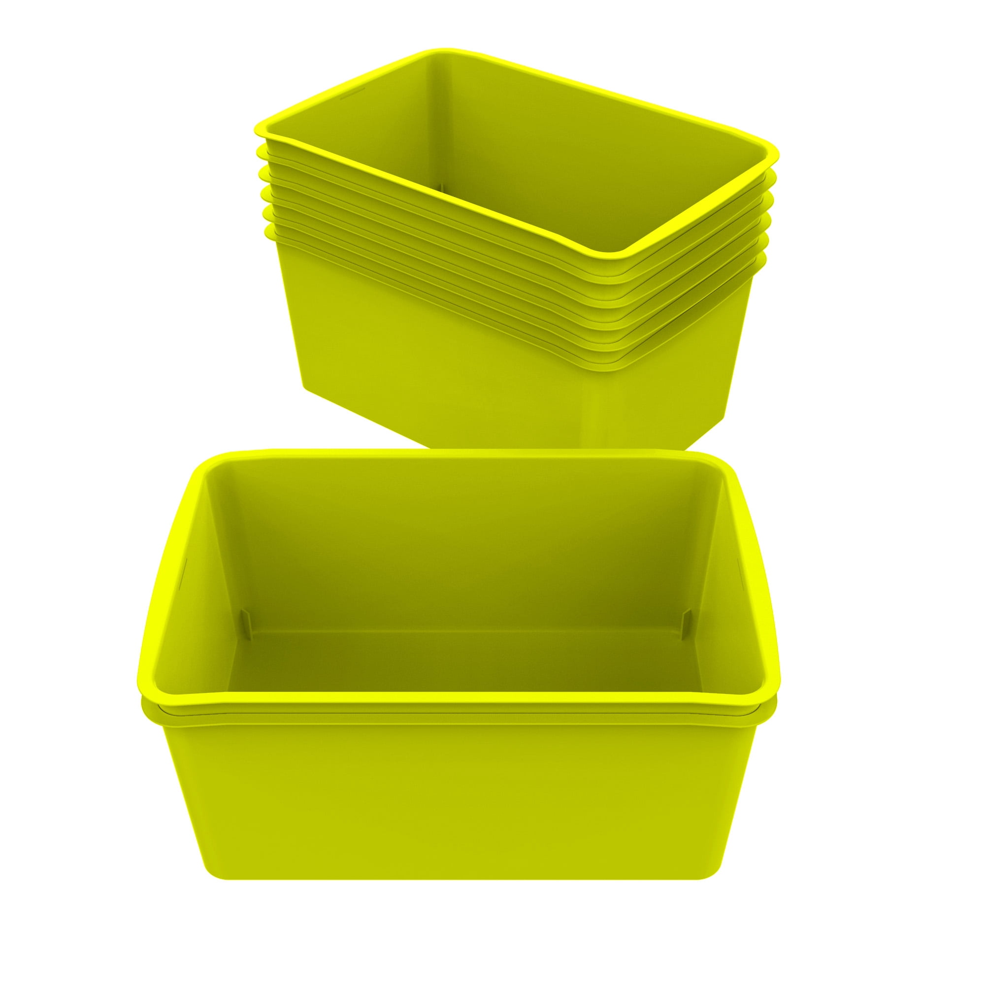 Pen+Gear Cubby Bin, 12.27 x 7.96 x 5.12 in, Lime Pulp, 8-Pack