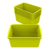 Pen+Gear Cubby Bin, 12.27 x 7.96 x 5.12 in, Lime Pulp, 8-Pack