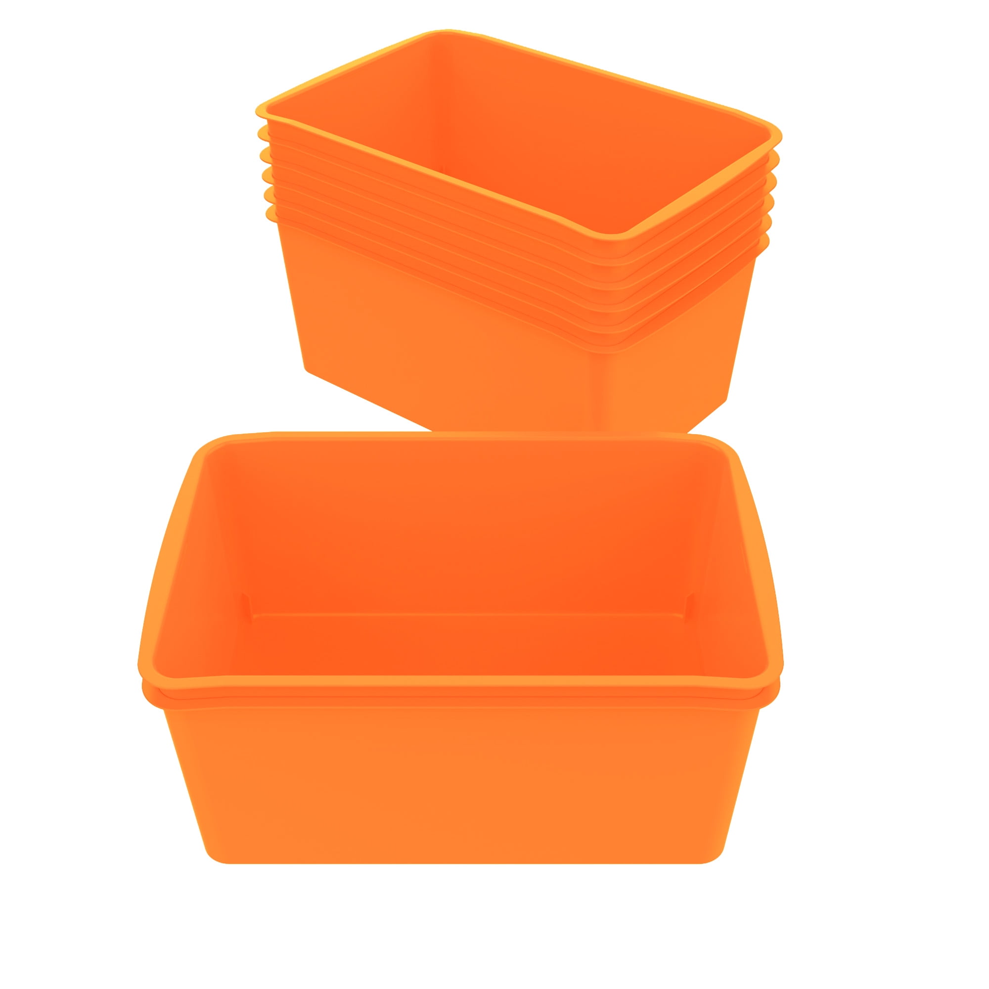 Pen+Gear Cubby Bin, 12.27 x 7.96 x 5.12 in, Orange Spirit, 8-Pack