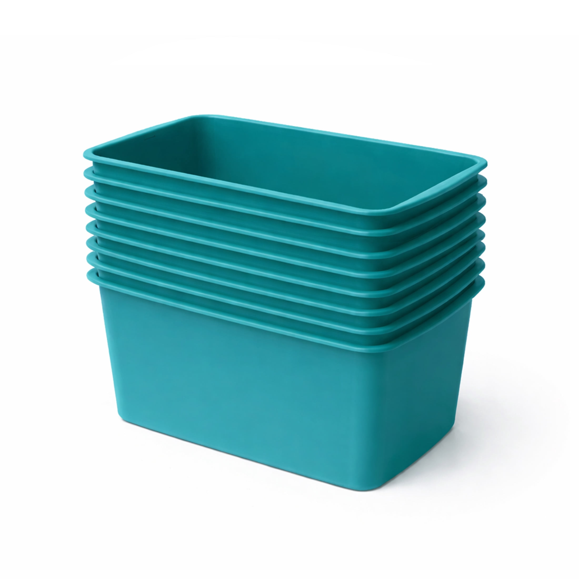 Pen+Gear Cubby Bin, 12.27 x 7.96 x 5.12 in, Turquoise Sky, 8-Pack