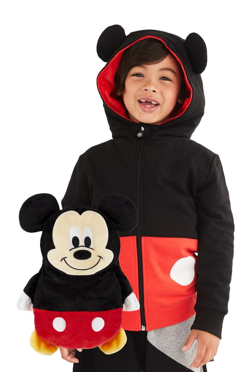 Cubcoats Boys Kid's Mickey Mouse 2in1 Stuffed Animal Hoodie Black