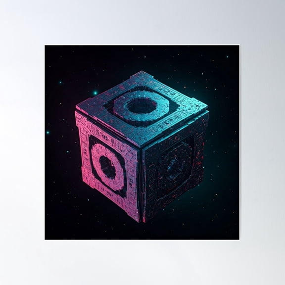 Cube 2 Poster Wall Art, Modern Wall Decor For Living Room Bedroom, 24x24 UNFRAMED