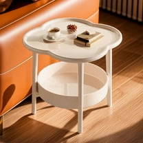 Cube Bedside Table 18.9x18.9x18.9in - Space Saving Small Apartment Nightstand with Tool-Free Assembly | Modern Plastic Side Table for Bedroom/Living Room (White 10lb Load Lightweight)