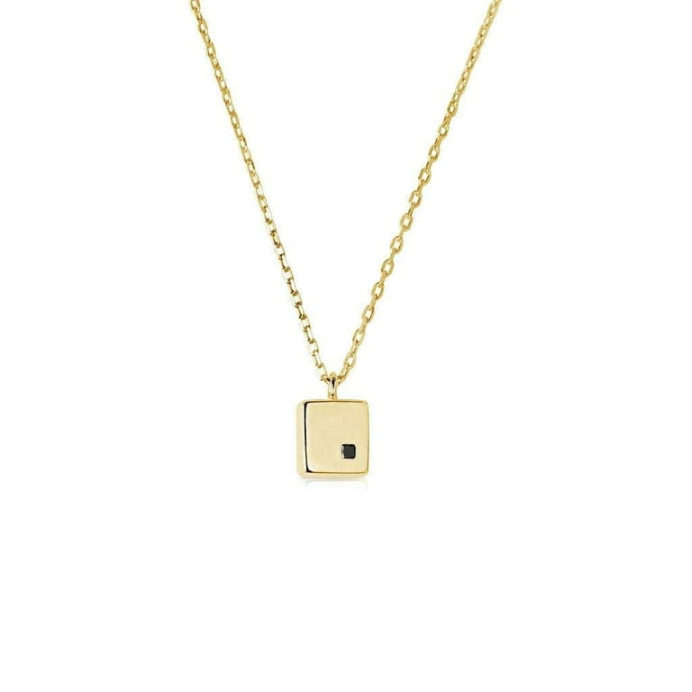 Cube Black Diamond Yellow and Rose Gold Necklace Father's Day