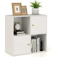 thumbnail image 1 of Cube Bookcase with Doors, Freestanding Storage Organizer with Open Compartments and Cabinets, 1 of 9