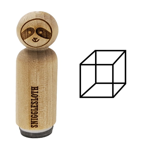 Cube Box Outline Rubber Stamp for Scrapbooking Crafting Stamping - Mini 1/2 Inch