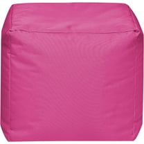 Cube Brava Pouf Ottoman Foot Rest - Pink - Modern Square Bean Bag Chair with Water Repellent Fabric - Floor Pouf for Living Room, Bedroom or Patio - Foot Rest for Indoor and Outdoor