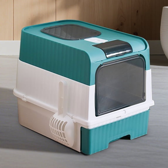 Cube Cat Litter Box, 2-in-1 Enclosed/Open-top Design, Drawer Type for ...
