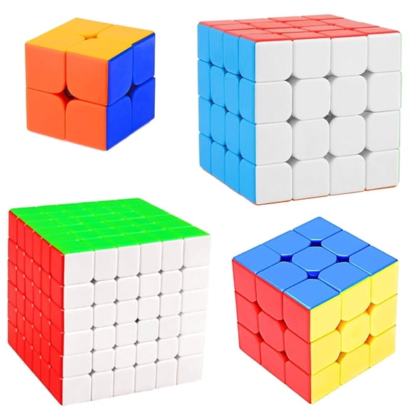 Cube Combo Set of 2X2, 3X3, 4X4, 6X6 High Speed Stickerless Magic Cube Puzzle (CUBE-2346)