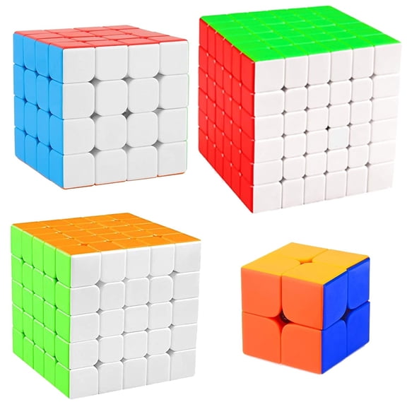 Cube Combo Set of 2X2, 4X4, 5X5, 6X6 High Speed Stickerless Magic Cube Puzzle (CUBE-2456)