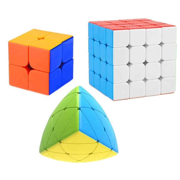 Cube Combo Set of 2X2, 4X4, Mastermorphix High Speed Stickerless Magic Cube Puzzle (CUBE-24PY)