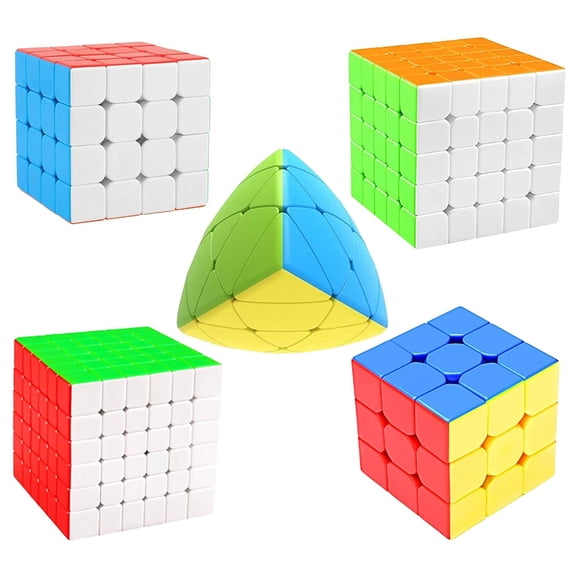 Cube Combo Set of 3X3, 4X4, 5X5, 6X6, Mastermorphix High Speed Stickerless Magic Cube Puzzle (CUBE-3456PY)