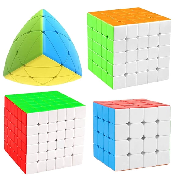Cube Combo Set of 4X4, 5X5, 6X6, Mastermorphix High Speed Stickerless Magic Cube Puzzle (CUBE-456PY)