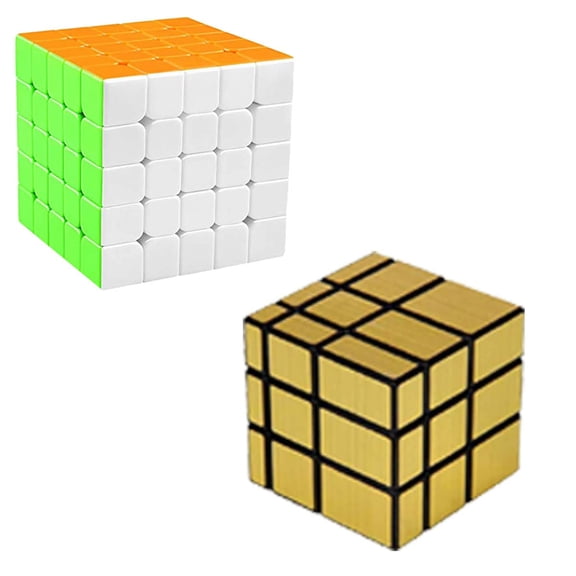 Cube Combo Set of 5X5,Gold Mirror High Speed Stickerless Magic Cube Puzzle (CUBE-5G)