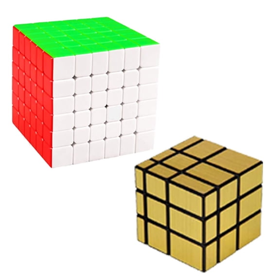 Cube Combo Set of 6X6, Gold Mirror High Speed Stickerless Magic Cube Puzzle (CUBE-6G)