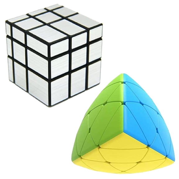 Cube Combo Set of Silver Mirror & Mastermorphix Cube High Speed Stickerless Magic Cube Puzzle (CUBE-SPY)