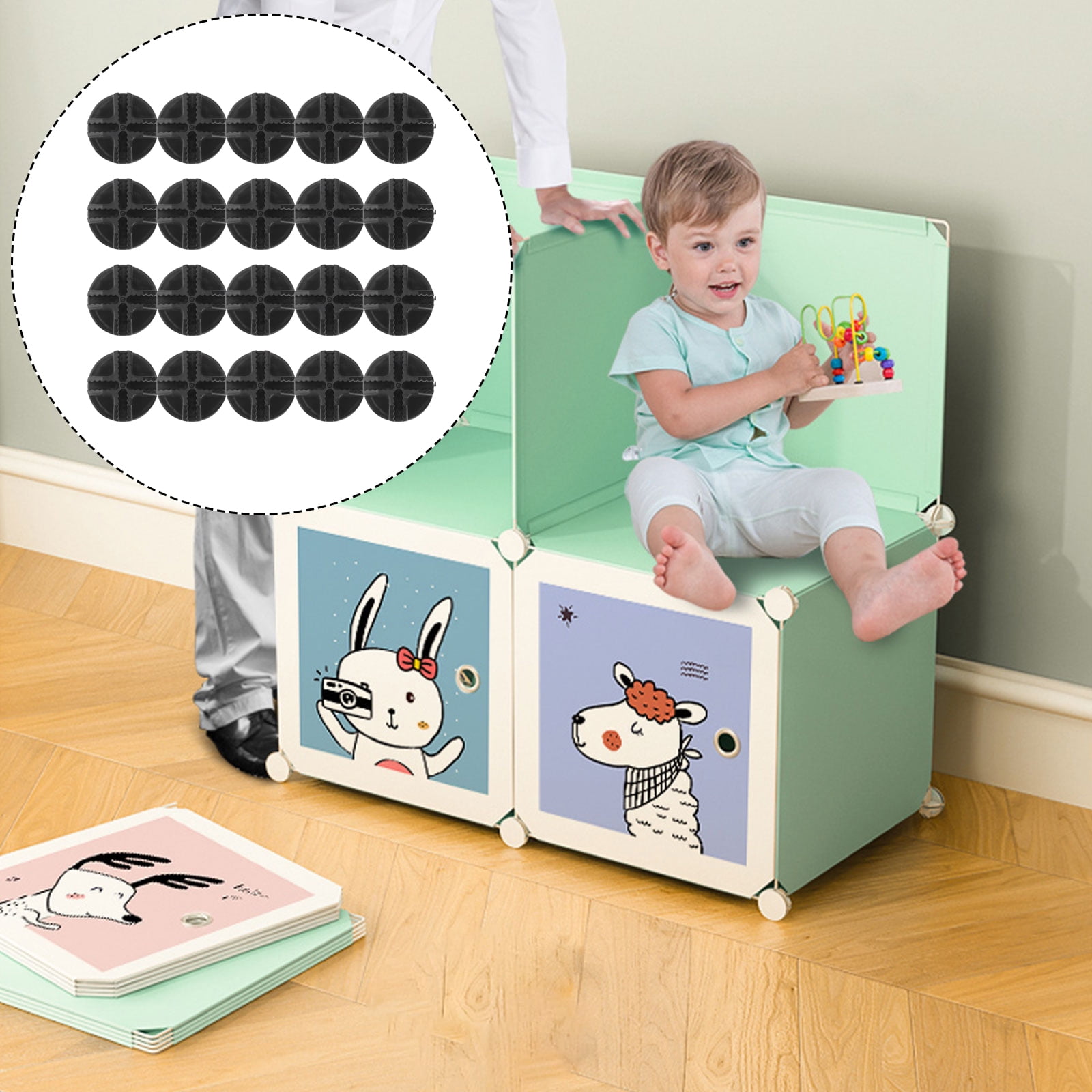 Cube Connectors Wire Grid Organizer Modular Storage Closet Plastic Mesh