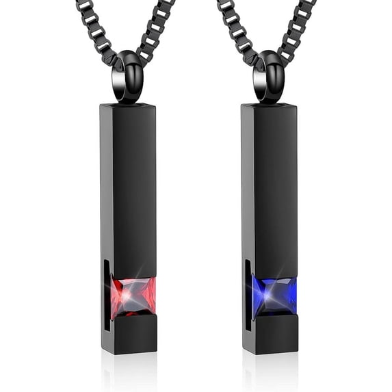 Cube Cremation Urn Jewelry Crystal Cube Birthstone Memorial Ashes Necklace Pendant Keepsake Urn Necklace for Ashes Stainless Steel Memorial Ashes Necklace