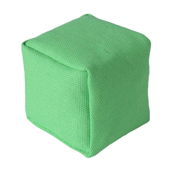Cube Footbag, Green Sand Filled Kick Sack for Outdoor Lawn Camp Backyard Group Interactive Recreation