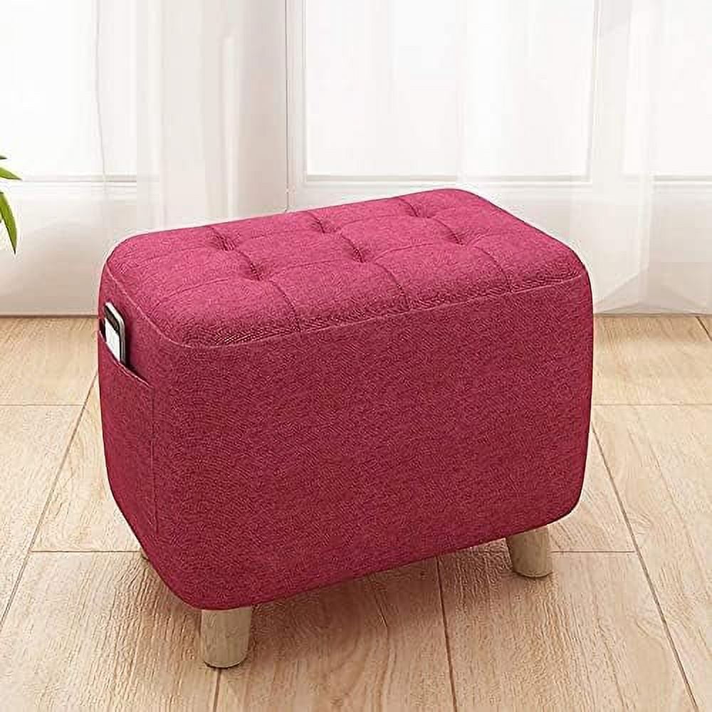 Cube Footstool with Padded Seat Memory Foam Pouf Foot Stool Footstool