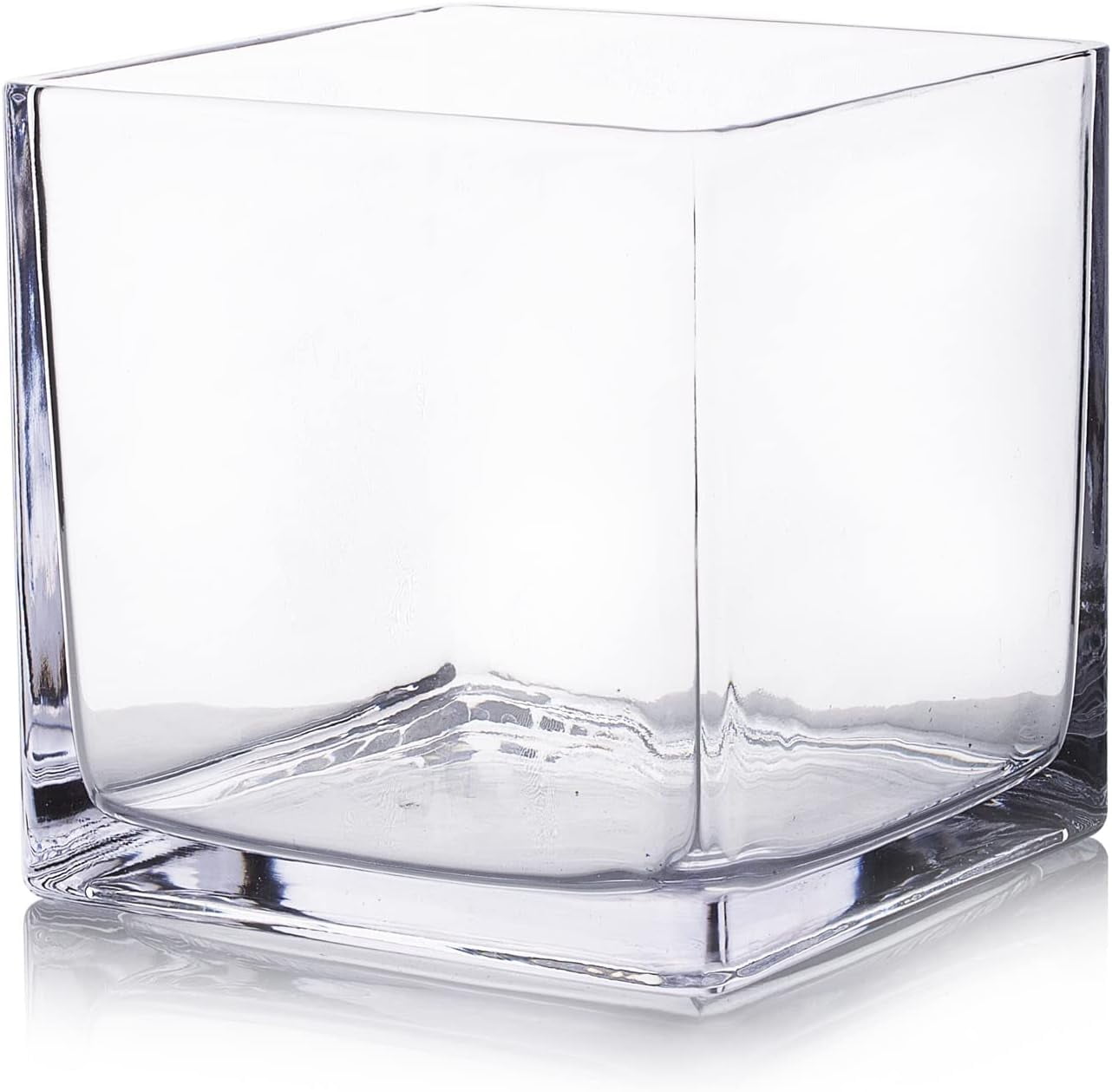 Cube Glass Vase, 6X6 Inch Glass Vase For Flowers Planter, Clear Square ...