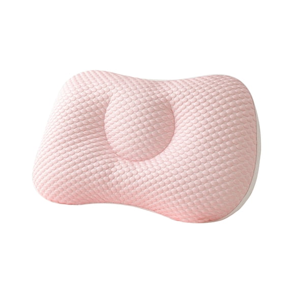 Cube Knit Pillow, Non-Collapse Cervical Support Full Head Sleep Aid Pillow Core, Breathable and Comfortable Polyester Fiber Pillow(Pink)