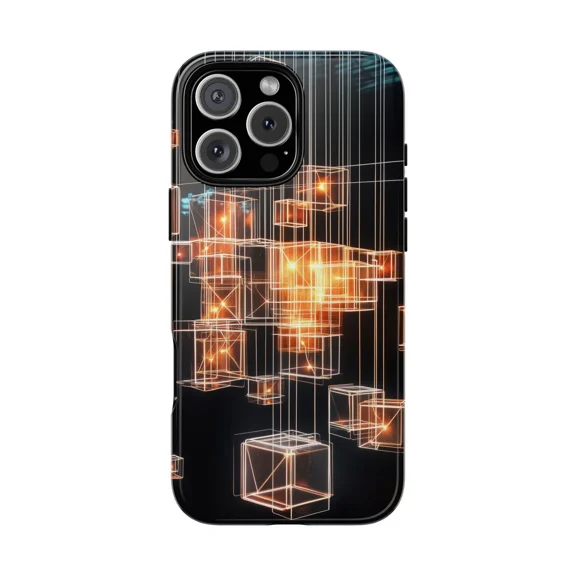 Cube Light Structure Abstract Art Case for iPhone 17 11 12 13 14 15 16 Pro Max