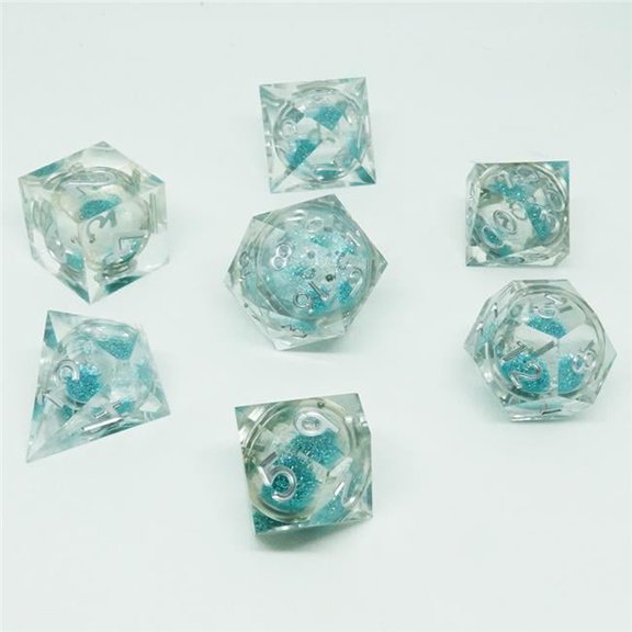 Cube Liquid Core Molten Rainshard Dice Set - Set of 7