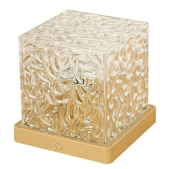 Cube Ocean Wave Projector Light – 16 Colors Mood Ambient Lighting, Dynamic Ripple Northern Lights Lamp 4.3inch for Living Room Bedroom Decor(Plug-in)