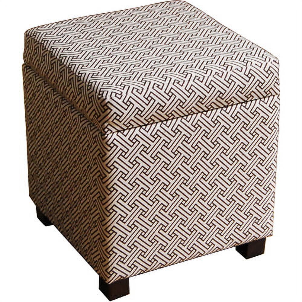 Cube Ottoman, Brown and Cream - image 1 of 3