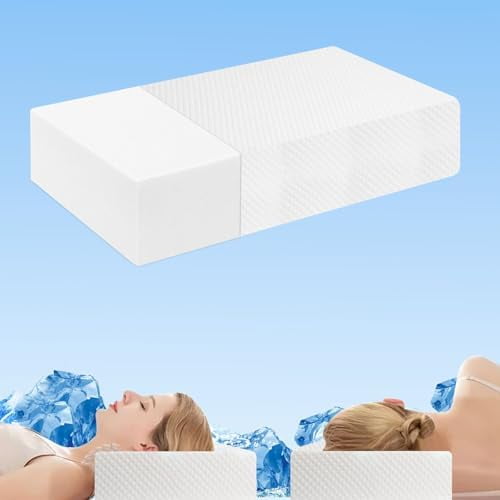 Cube Pillow Memory Foam Firm Ergonomic Cooling Side Sleepers (White)$$Bedding