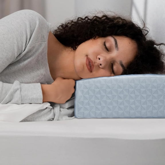 Cube Pillow Pro for Side Sleepers Memory Foam Bed Pillow Soft Pillow Supportive Head, Neck, and Shoulder Pain Relief, Blue-24"x12"x5"