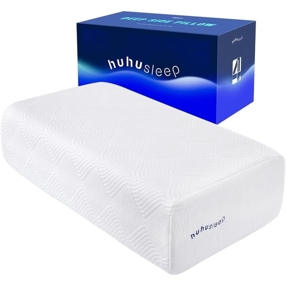 Cube Pillow for Side Sleepers with Firm Memory Foam Layer Cooling Design 24 x 12 x 7 Inches