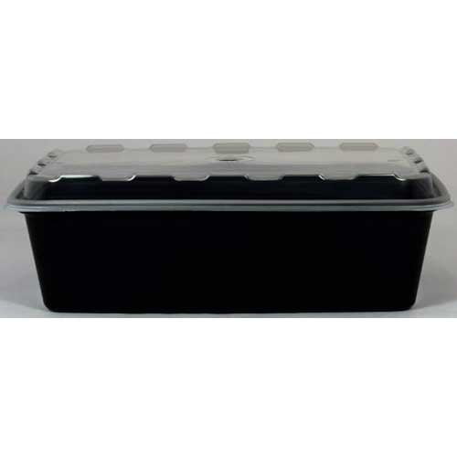 Cube Plastics CR-937B 38 Oz. Black Plastic Container - 150 / CS