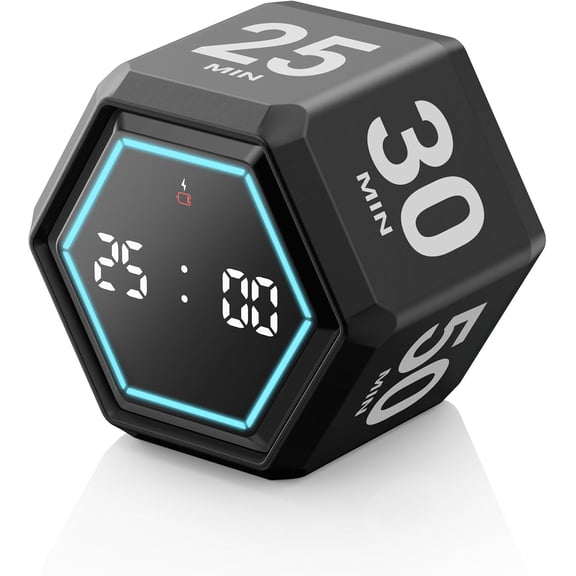 Cube Pomodoro Timer, 3/5/10/25/30/50 Minute Presets for ADHD