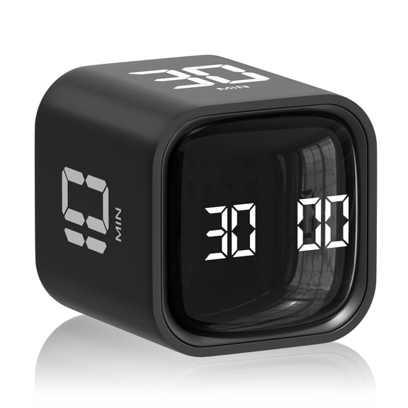 Cube Pomodoro Timer, Desk Productivity Timer with 5/10/30/60 Minute Presets, Custom Countdown, Silent Visual Flip Timer, Portable Multi Timer for Study, Work, Kitchen, School, ADHD Tool