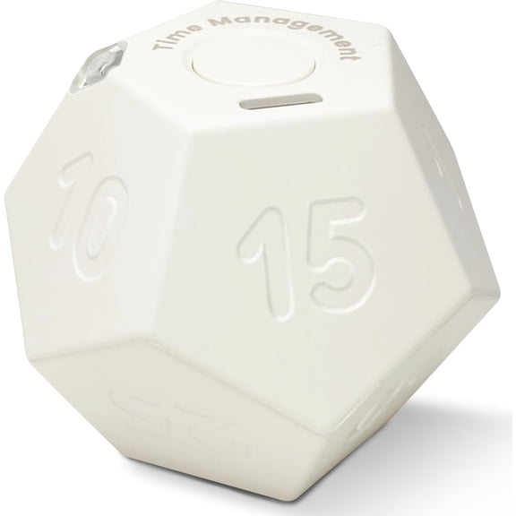Cube Pomodoro Timer - Flip to Start Countdown, Rechargeable Mini Productivity Timer for Study, Office, 11 Preset Times, Silent/Vibration, Time Management Tool for  &  (White)