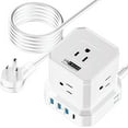 thumbnail image 1 of Cube Power Strip with Surge Protection – 10ft Extension Cord, 5 AC Outlets + 3 USB + 1 USB-C Fast Charging Ports, Mountable Charging Station with On/Off Switch, 1 of 8